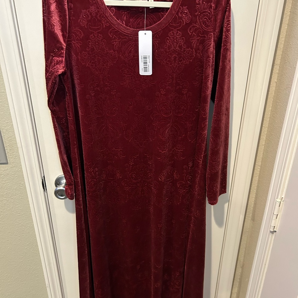 Elegant Red Velvet Dress